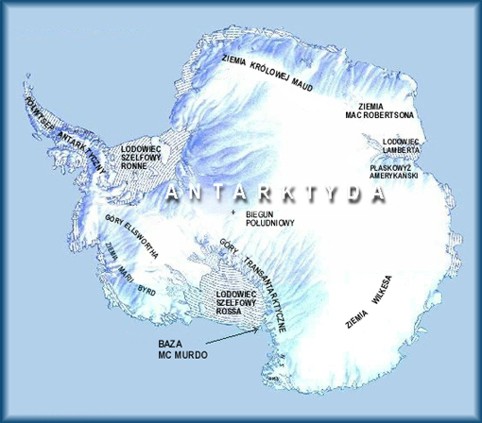 Antarktyda - mapa